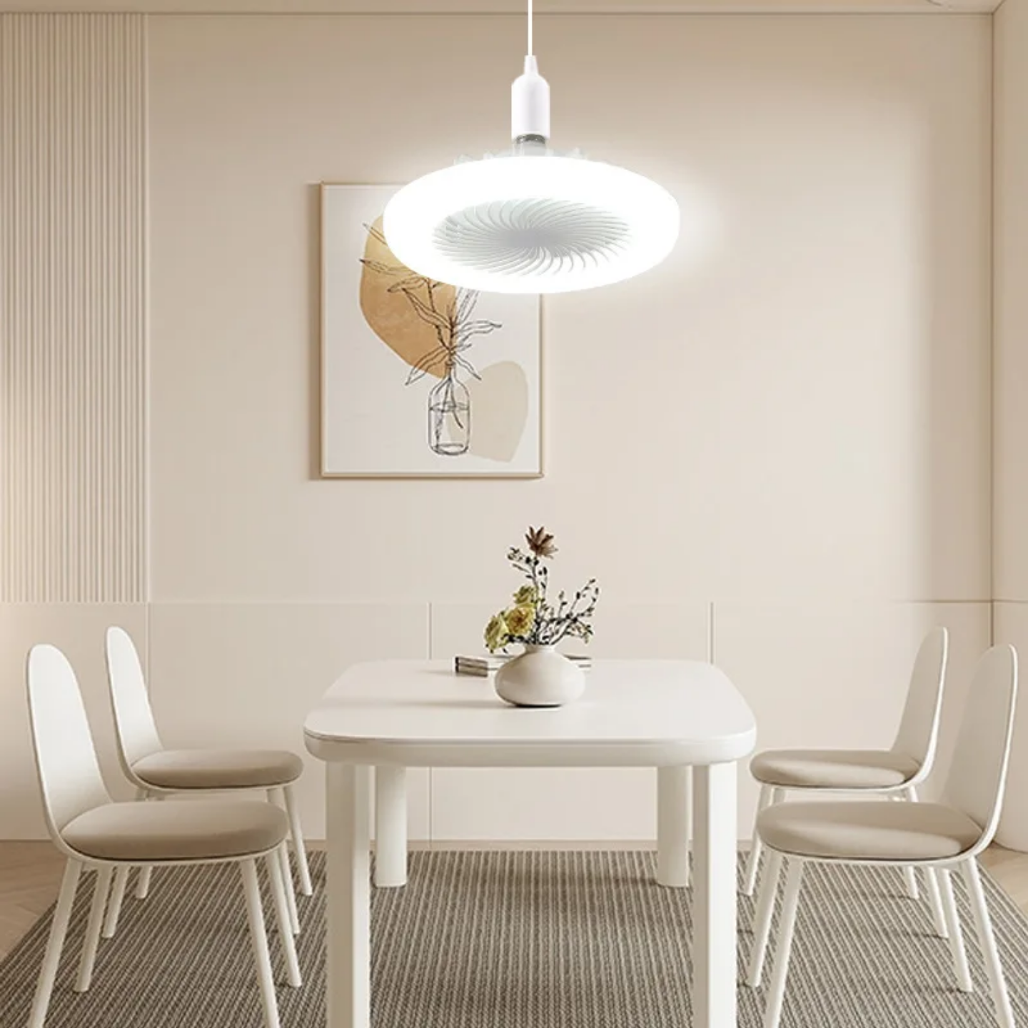 LAMPE VENTILATEUR LED 2 EN 1